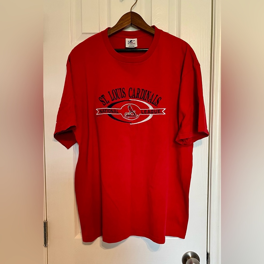 Logo‎ Athletic St. Louis Cardinals Red Short Sleeve Tee Size Large Vintage